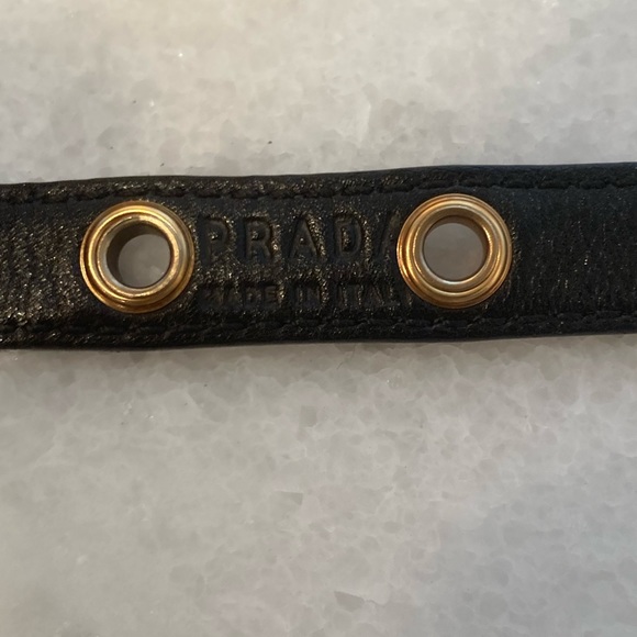 Prada Black Leather Belt with Gold Eyelets main image 15